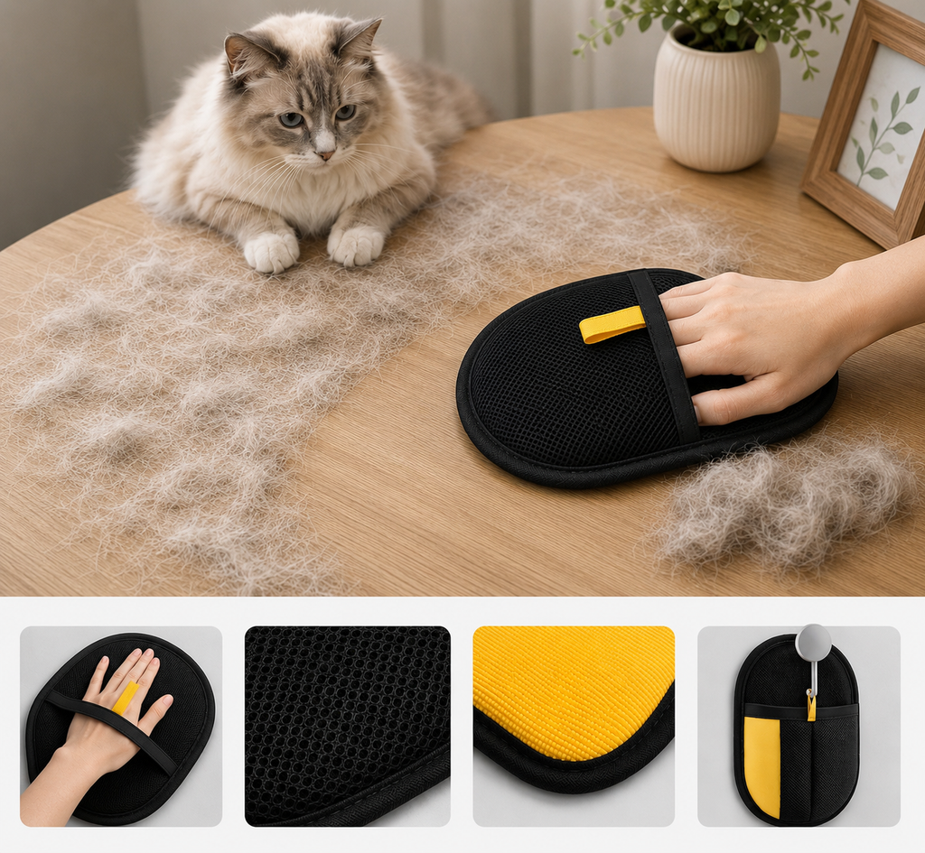 Magic glove+Grooming Brush
