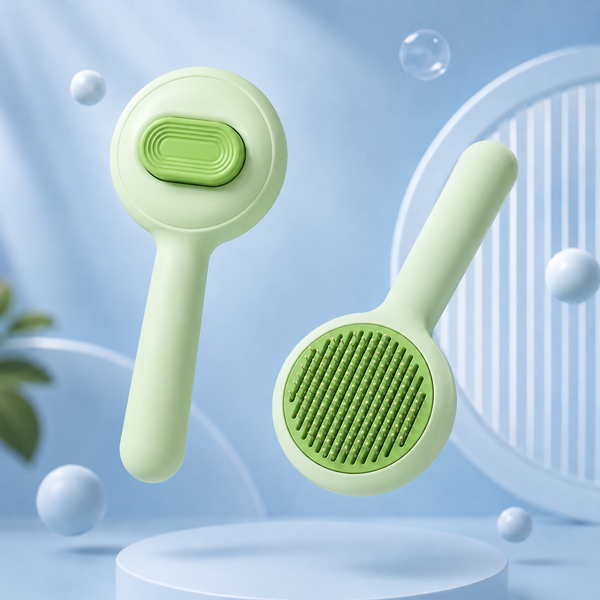 Grooming Brush with Stainless Steel Comb