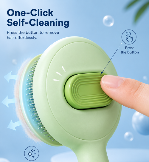 Grooming Brush with Stainless Steel Comb