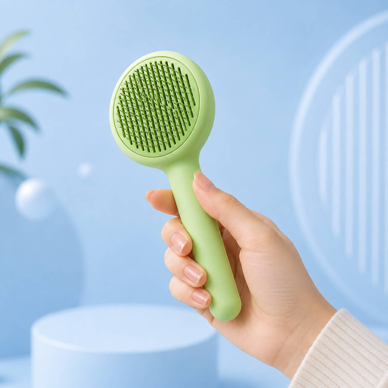 Grooming Brush with Stainless Steel Comb
