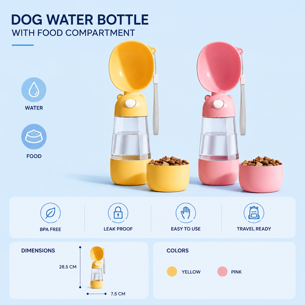 Portable Dog Water Bottle & Feeder for Pets