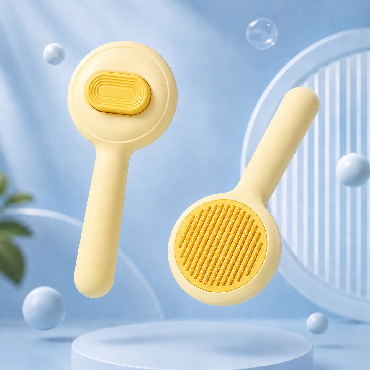 Grooming Brush with Stainless Steel Comb